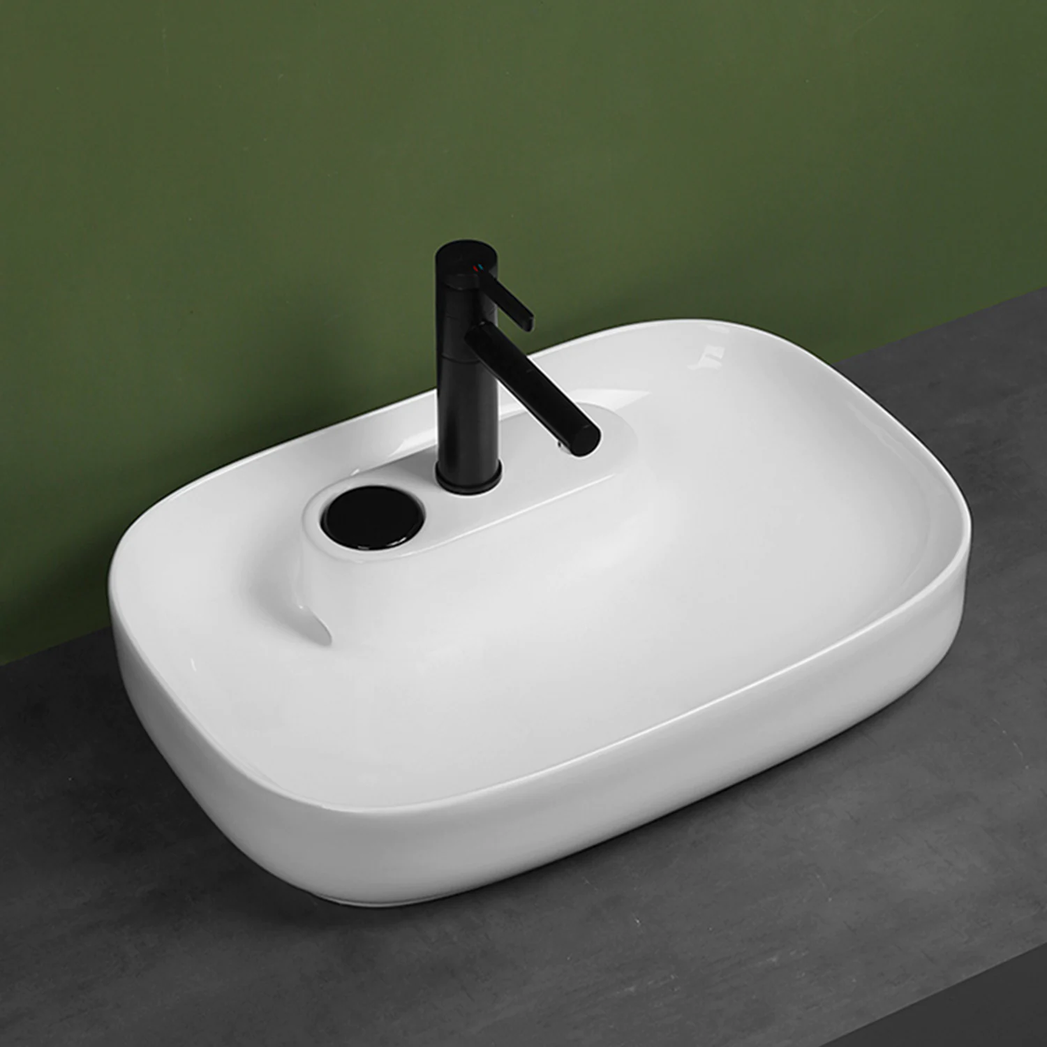 unique design elevated drain lavatory vanity countertop wash basin MC-3581